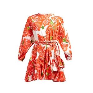 Rhode Ella Red & White Roses Dress XS